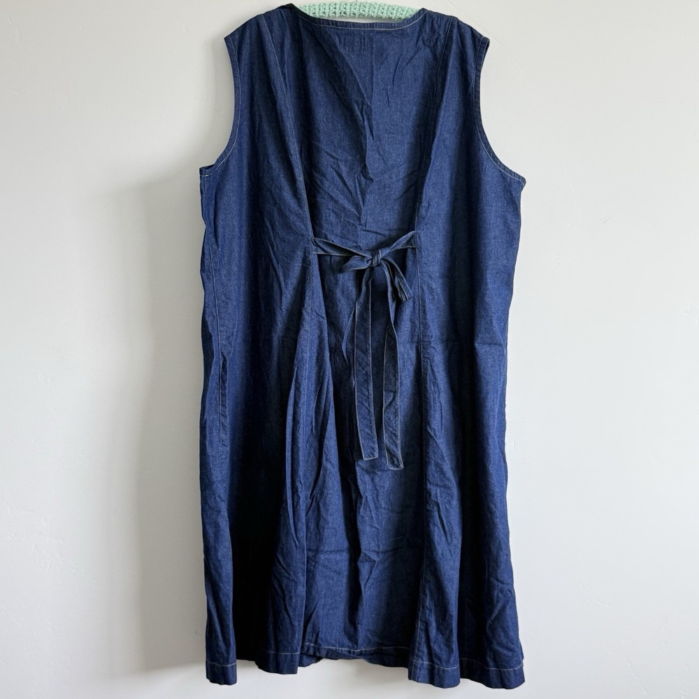 VTG Jamie's Jumpers Dark Denim Maxi Dress USA Plus 3X Cottage Farmhouse - Picture 2 of 7